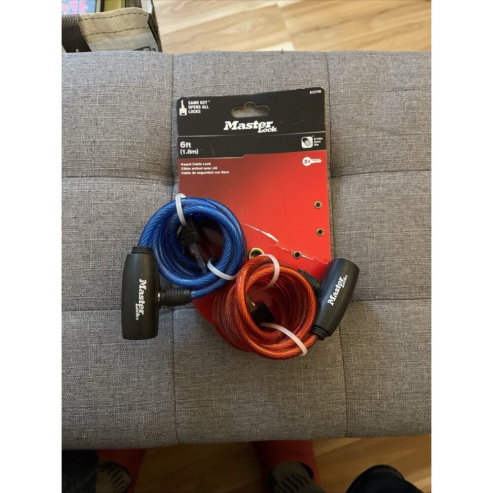 Master Lock 6ft Keyed Cable Lock 2 Pk With Keys